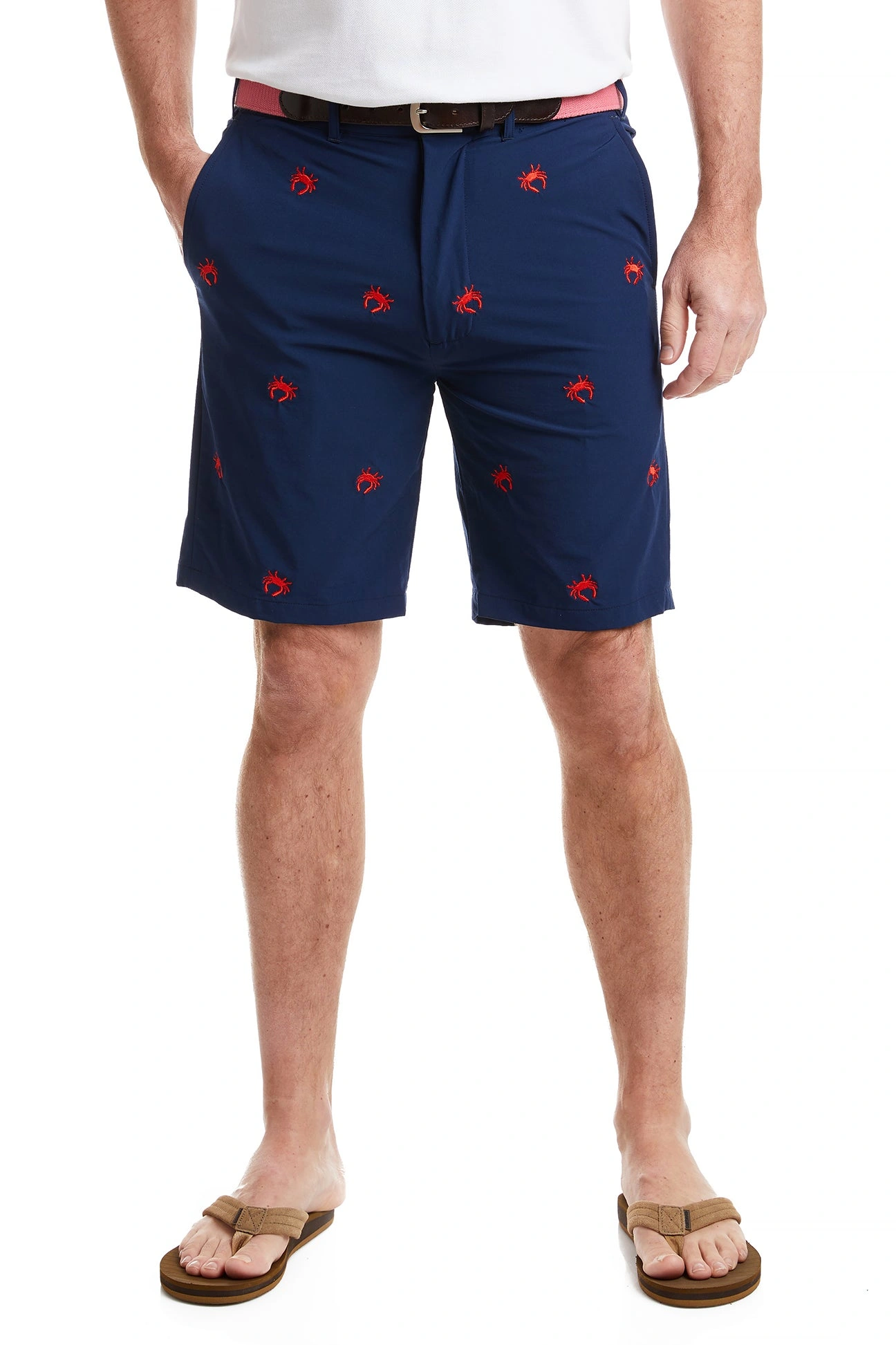Nantucket Vibes: ACKformance Navy Shorts with a Red Crab. Summer Ready.